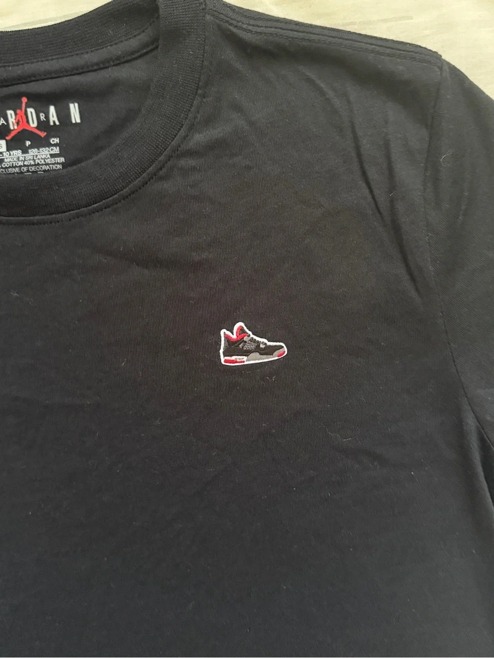 Jordan Black Short Sleeve Crew Tee with Mini Sneaker Patch